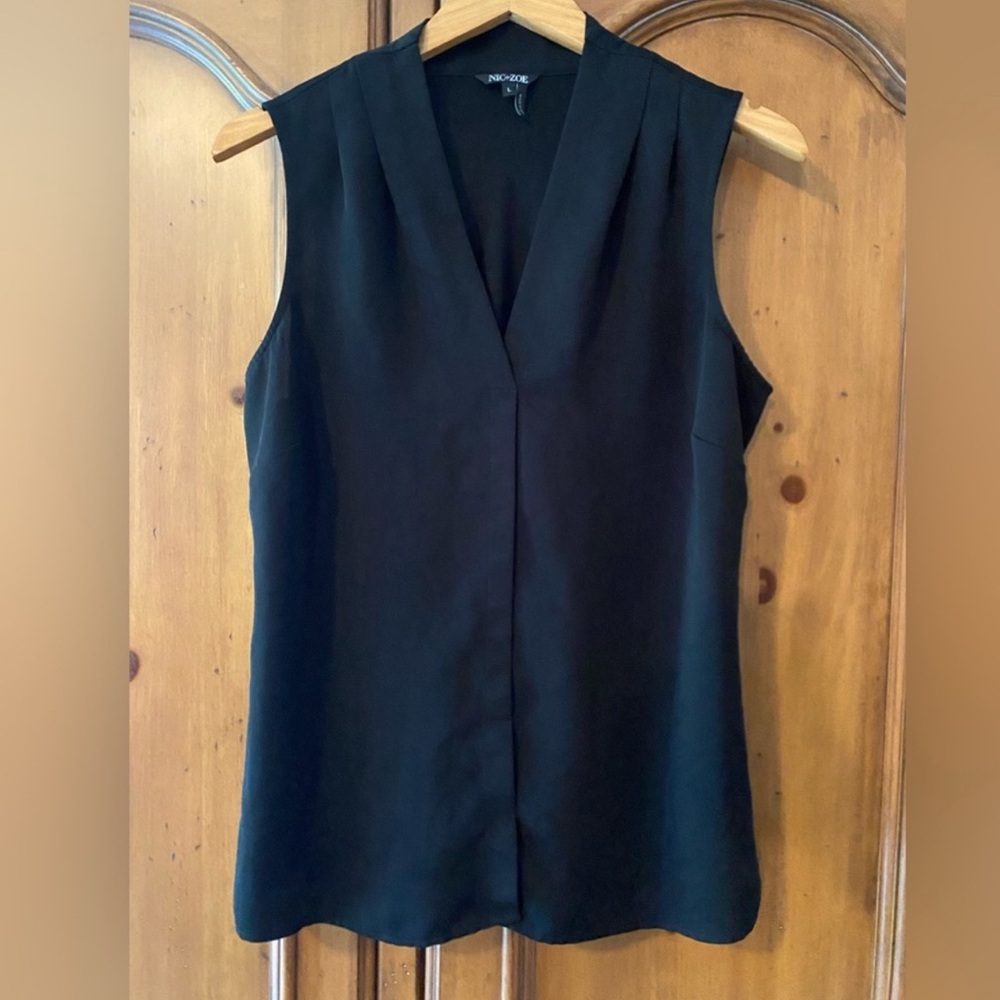 NIC+ZOE Women's Large Day to Night Sleeveless Top Black